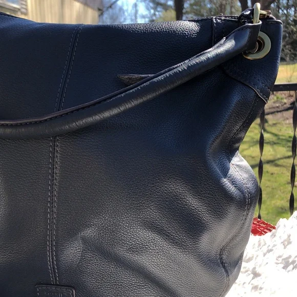 🚨B2G1 FOSSIL Black Leather Hobo Bag Purse - Picture 8 of 14